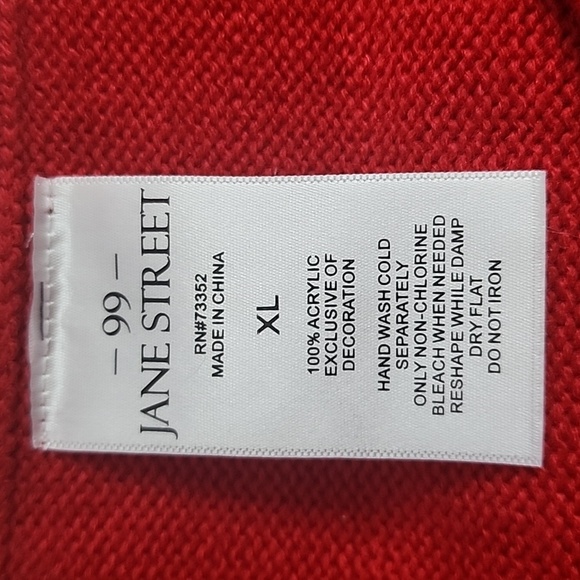 99 Jane Strret Christmas Red and White Sweater Dress Size XL - Picture 7 of 7